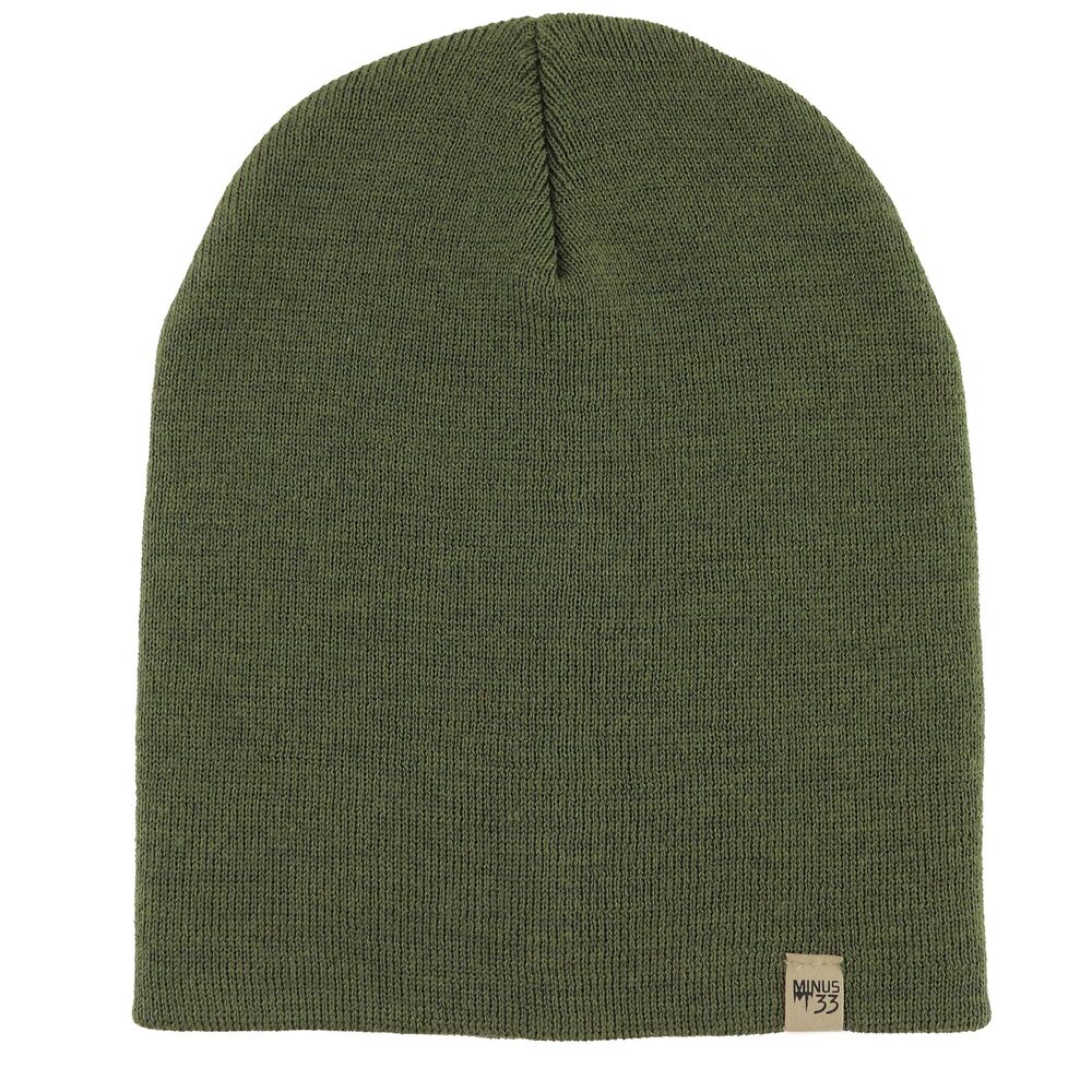 8819 100% Merino Wool Beanie - Expedition Heavyweight Winter Hat - Olive